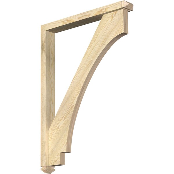 Ekena Millwork Imperial Arts and Crafts Rough Sawn Bracket w/ Offset Brace, Douglas Fir, 4"W x 32"D x 44"H BKT0402X32X44IMP03RDF - main